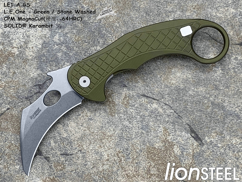 lionSTEELʨ LE1 A GS Emerson CPM MagnaCutвģӲ64HRCϽ SOLID® Karambit۵צֻ